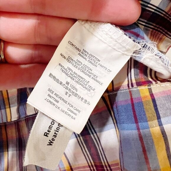 J. CREW Ruffle sleeveless summer top vintage plaid SZ 00 - Picture 7 of 8